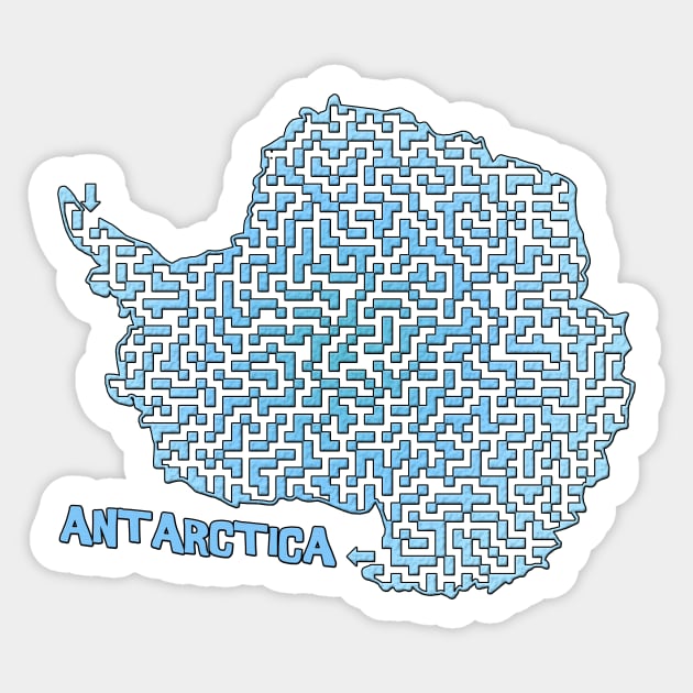 Antarctica Maze Sticker by gorff